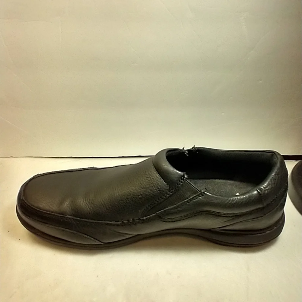 Abeo Thomas Black Leather Moc Toe Slip On Loafers Shoes Men's sz 10.5.